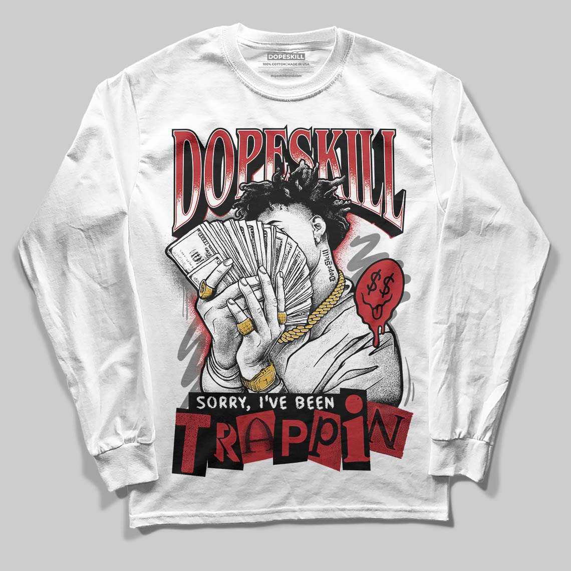 Bugs Bunny 8s DopeSkill Long Sleeve T-Shirt Sorry I've Been Trappin Graphic