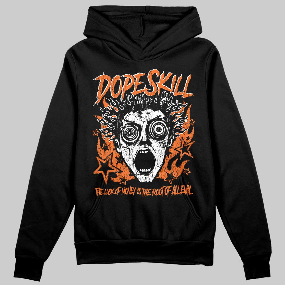Orange Black White DopeSkill Hoodie Sweatshirt Root of Evil Graphic