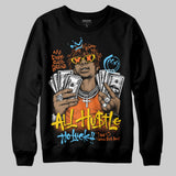 Orange 'All Hustle No Luck' DopeSkill Graphic Sweatshirt