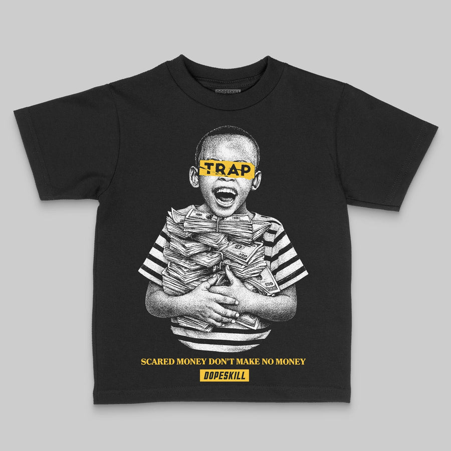 Yellow 'Scared Money Don't Make No Money' DopeSkill Graphic Toddler Kids T-shirt