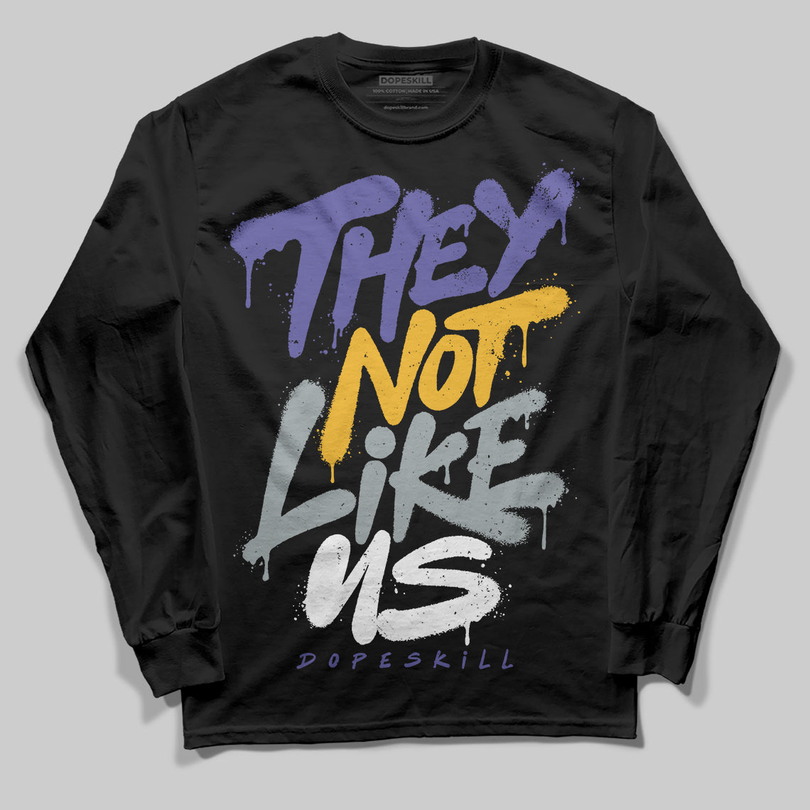 Lakers 4s DopeSkill Long Sleeve T-Shirt They Not Like Us Graphic