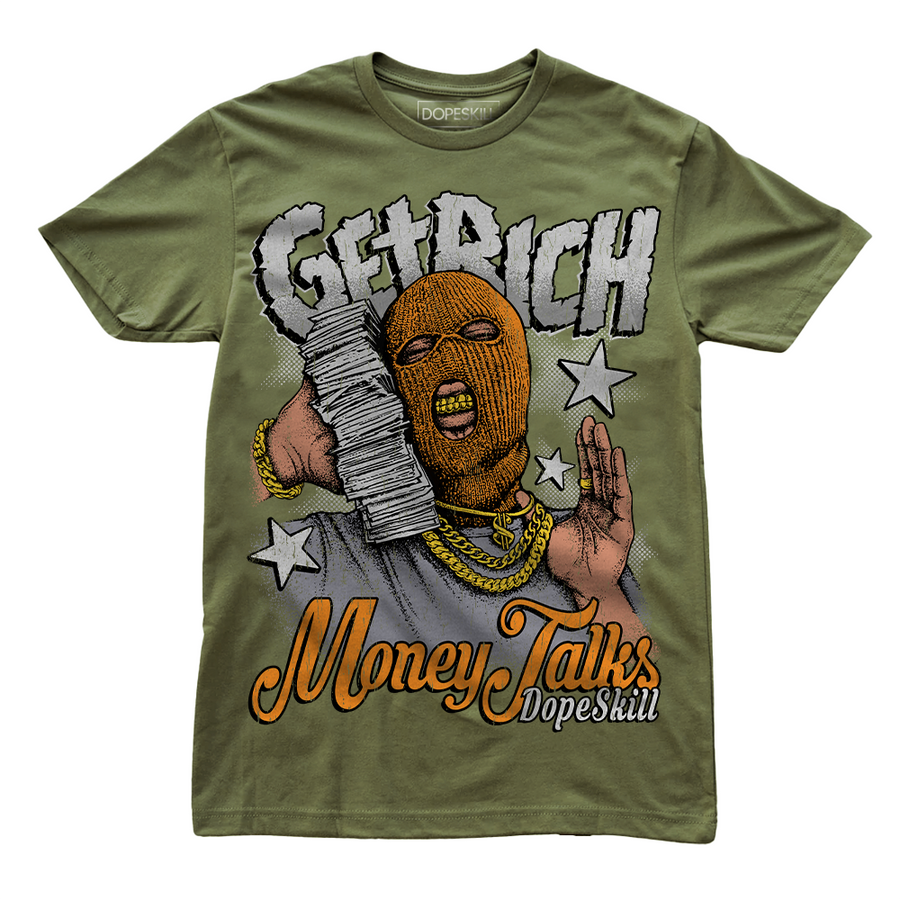 Olive 5s DopeSkill Olive T-shirt Get Rich Graphic