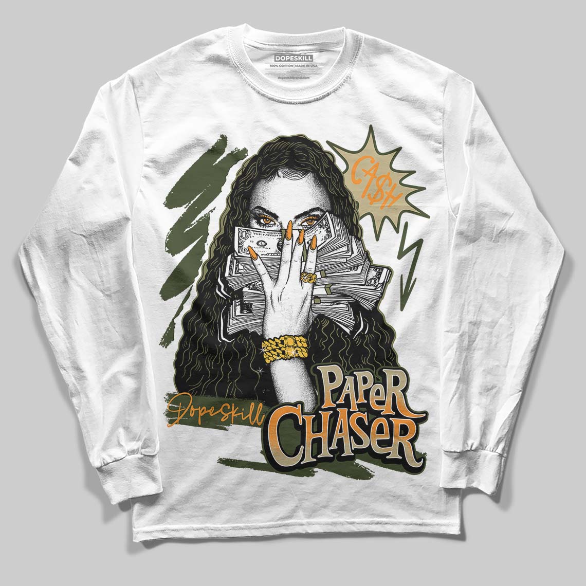 Olive Collection DopeSkill Long Sleeve T-Shirt NPC Graphic