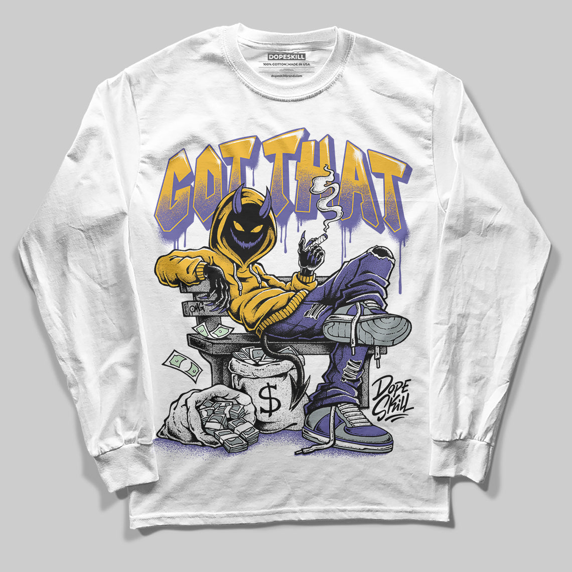Lakers 4s DopeSkill Long Sleeve T-Shirt Got That Graphic