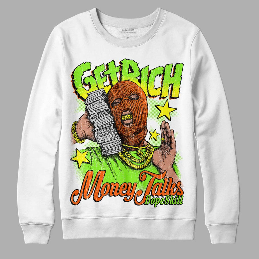 Neon Green Collection DopeSkill Sweatshirt Get Rich Graphic