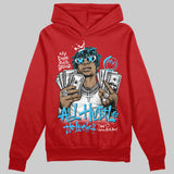 Red 'All Hustle No Luck' DopeSkill Graphic Hoodie
