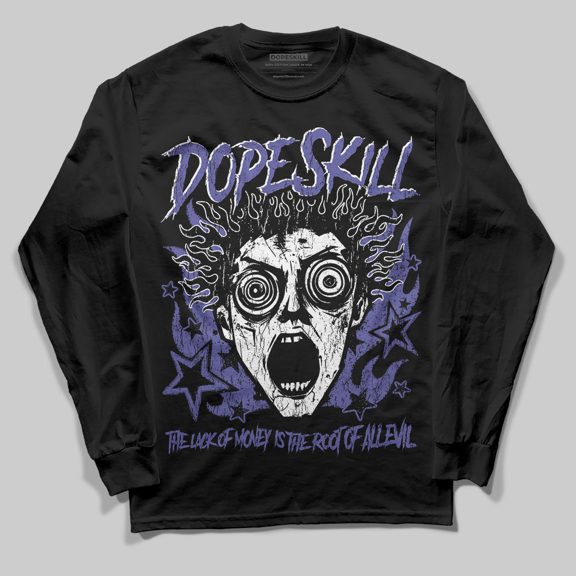 Lakers 4s DopeSkill Long Sleeve T-Shirt Root of Evil Graphic