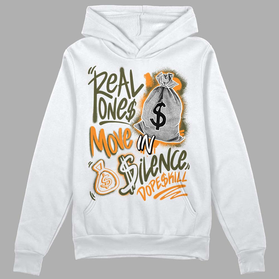 Olive 5s DopeSkill Hoodie Sweatshirt Real Ones Move In Silence Graphic