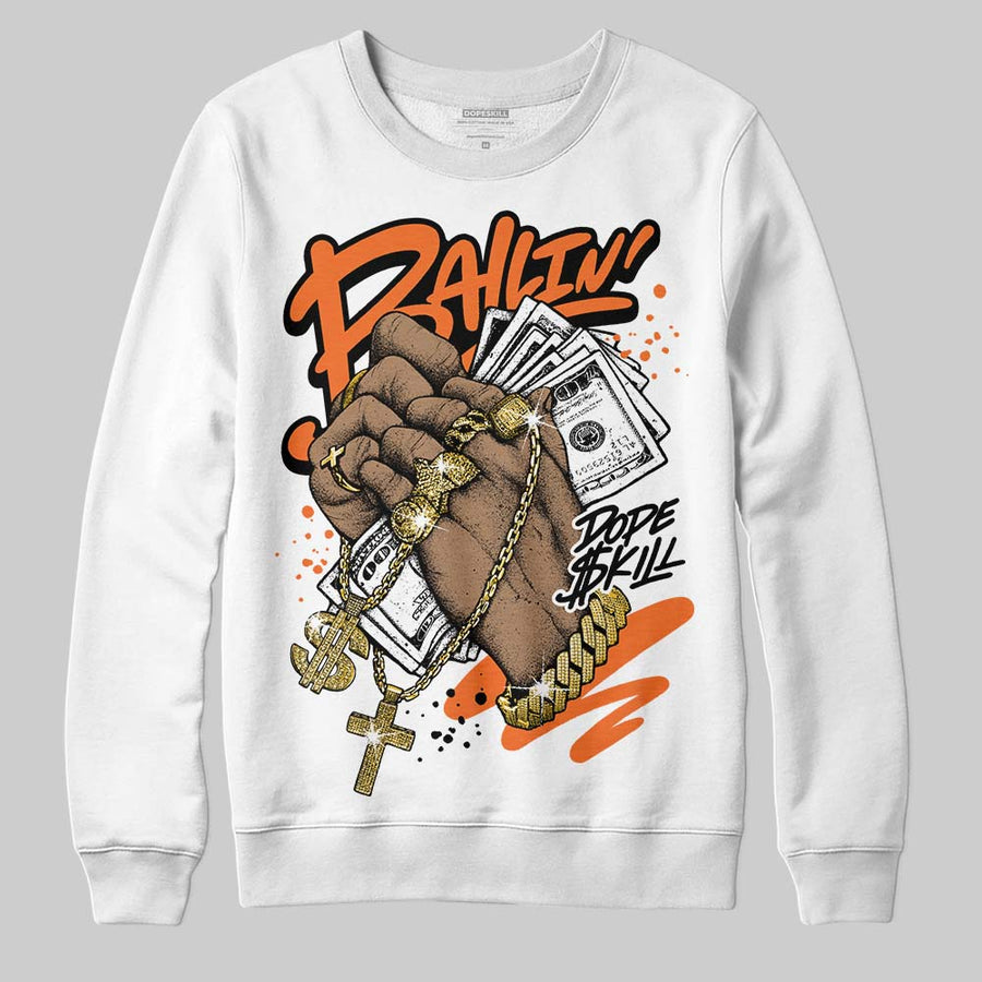 Orange Black White DopeSkill Sweatshirt Always Ballin' Graphic