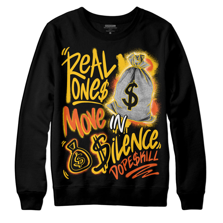 Yellow Collection DopeSkill Sweatshirt Real Ones Move In Silence Graphic