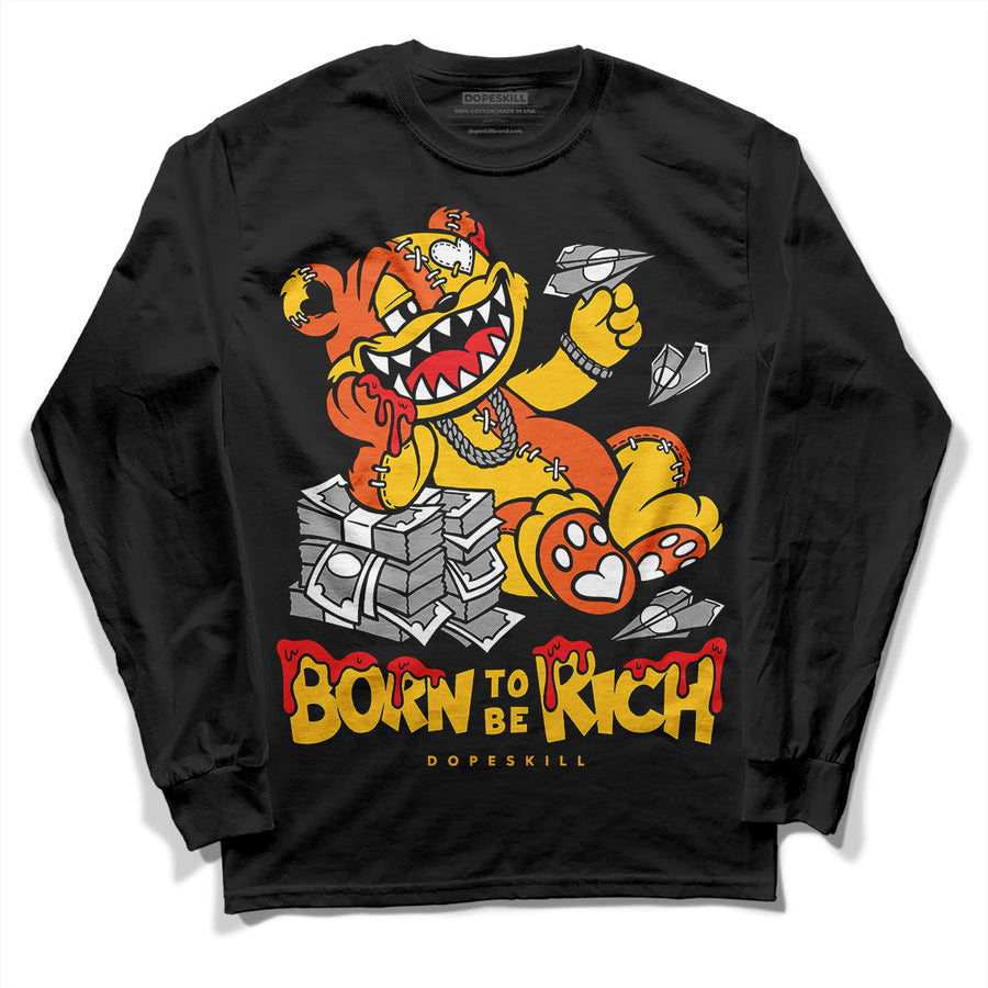 Yellow Collection DopeSkill Long Sleeve T-Shirt Born To Be Rich Graphic