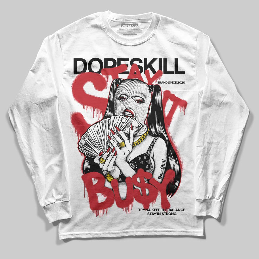 Fire Red “Black Tongue” 5s DopeSkill Long Sleeve T-Shirt Stay It Busy Graphic