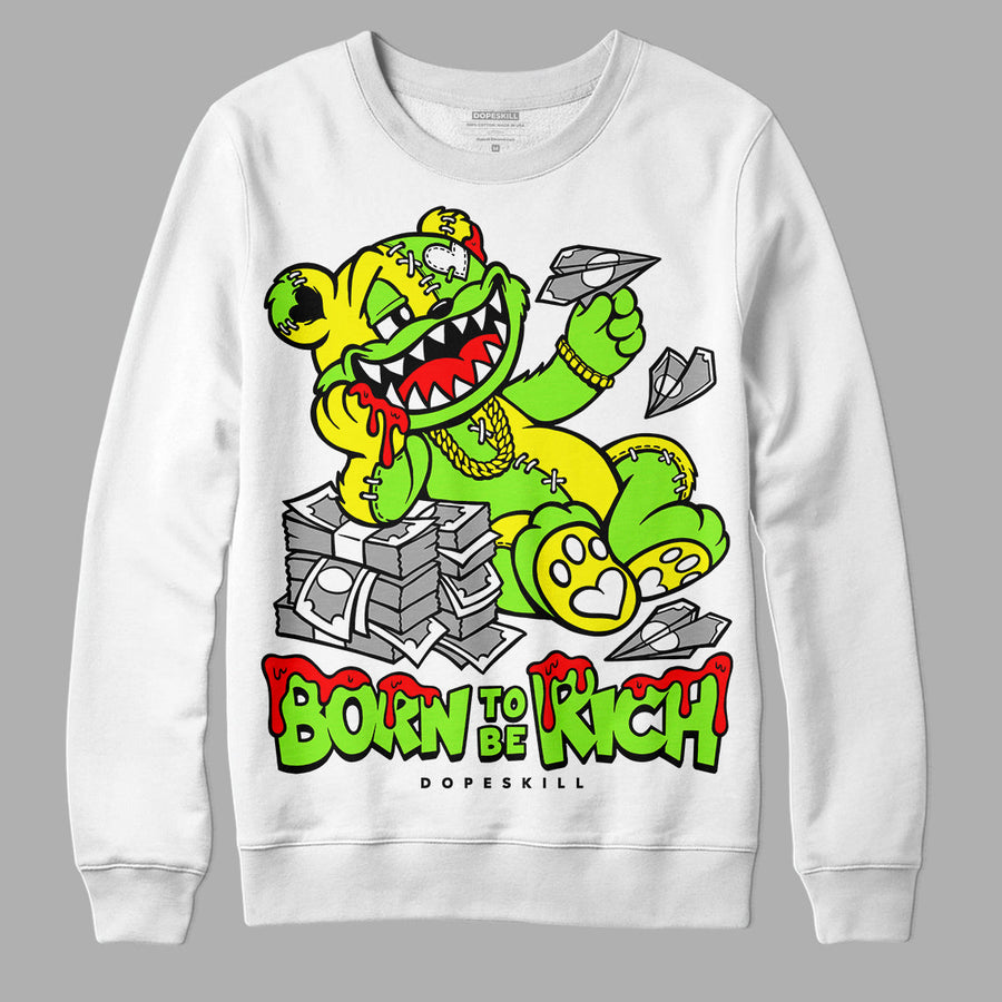 Neon Green Collection DopeSkill Sweatshirt Born To Be Rich Graphic