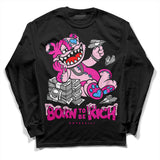 Pink Collection DopeSkill Long Sleeve T-Shirt Born To Be Rich Graphic