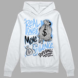 Powder Blue 9s DopeSkill Hoodie Sweatshirt Real Ones Move In Silence Graphic