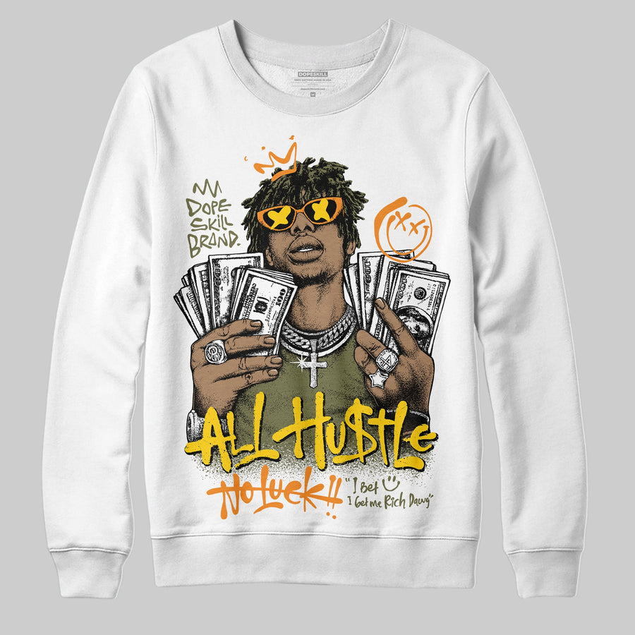 Olive 'All Hustle No Luck' DopeSkill Graphic Sweatshirt