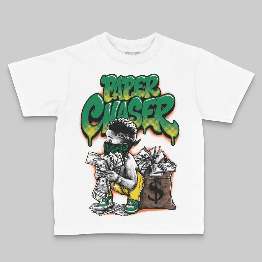 Green 'Paper Chaser Boy' DopeSkill Graphic Toddler Kids T-shirt