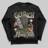 Medium Olive 3s DopeSkill Long Sleeve T-Shirt Get Rich Graphic