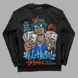 Royal Blue 'All Hustle No Luck' DopeSkill Graphic Long Sleeve T-Shirt