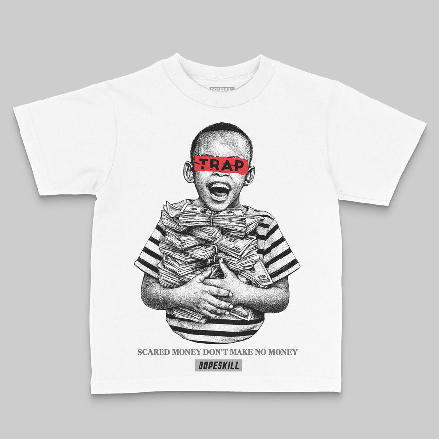 Grey 'Scared Money Don't Make No Money' DopeSkill Graphic Toddler Kids T-shirt