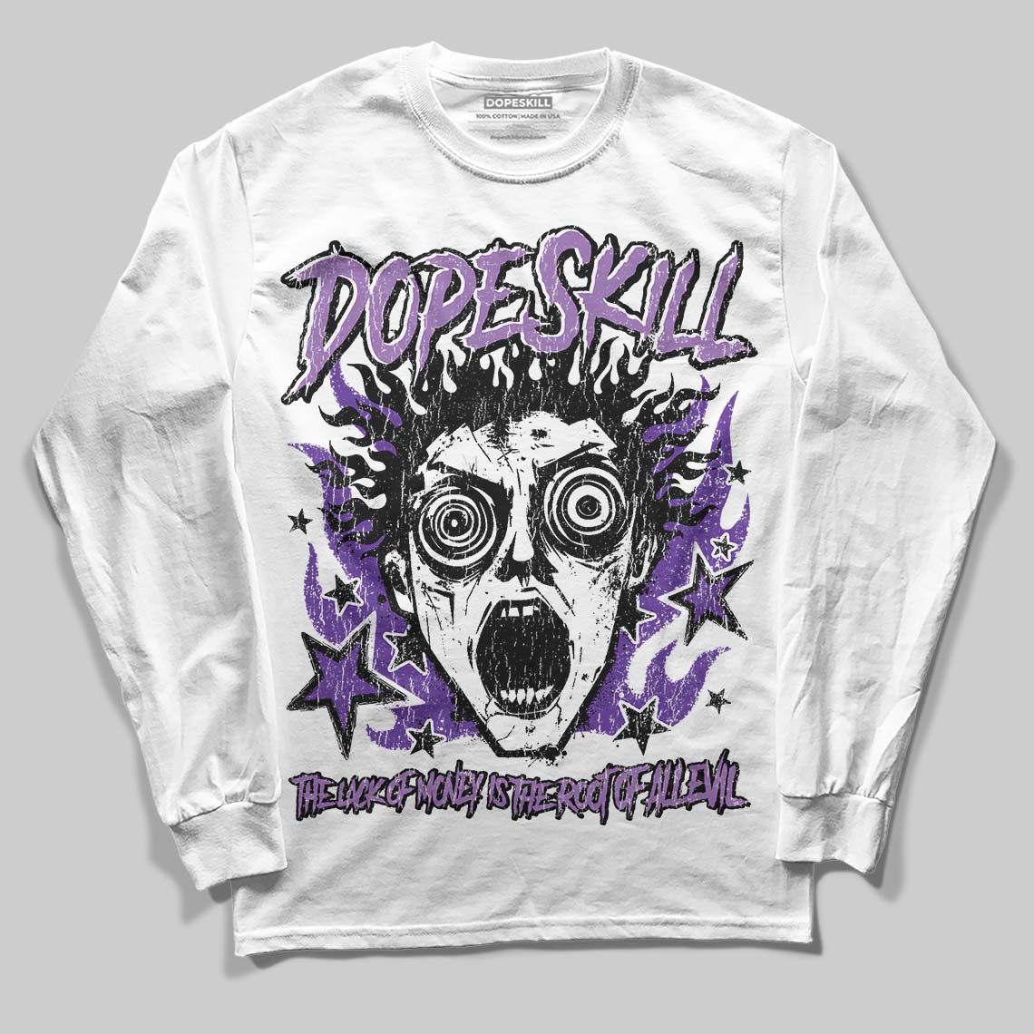 PURPLE Collection DopeSkill Long Sleeve T-Shirt Root of Evil Graphic