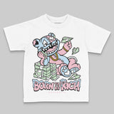 Medium Soft Pink 4s DopeSkill Toddler Kids T-shirt Born To Be Rich Graphic