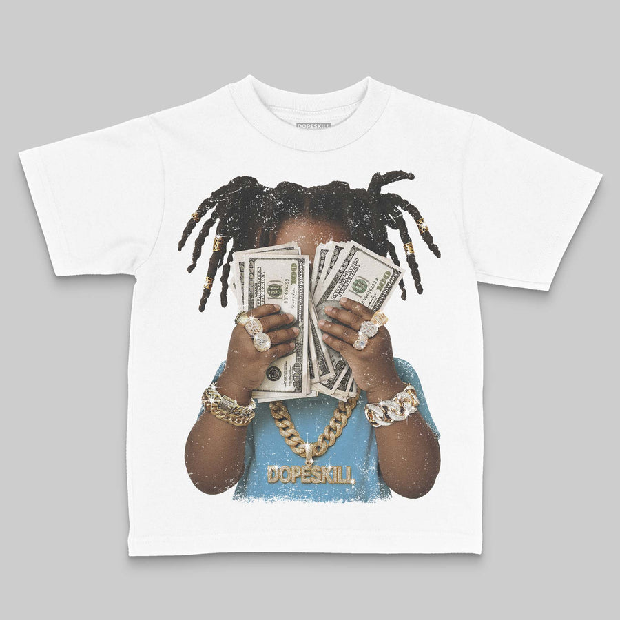 University Blue 14s DopeSkill Toddler Kids T-shirt Rich Youth Graphic