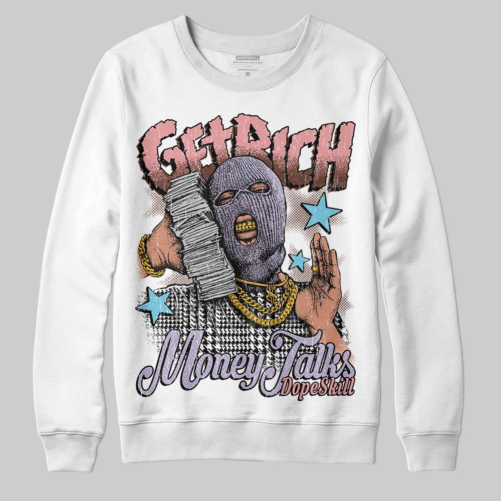 Harris Tweed x Denim Turquoise Dunk DopeSkill Sweatshirt Get Rich Graphic