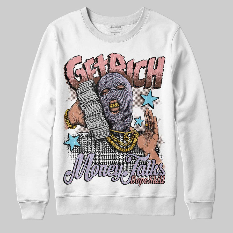 Harris Tweed x Denim Turquoise Dunk DopeSkill Sweatshirt Get Rich Graphic