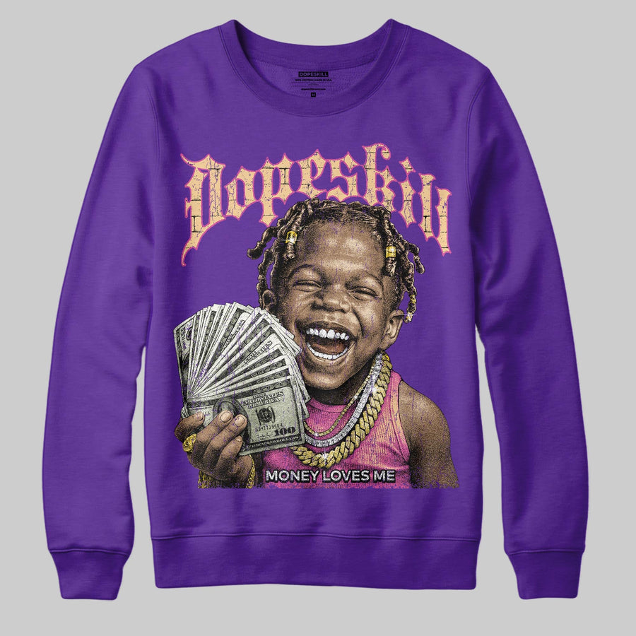 PURPLE 'Money Loves Me' DopeSkill Graphic Sweatshirt