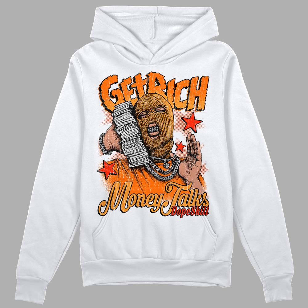 Orange Black White DopeSkill Hoodie Sweatshirt Get Rich Graphic