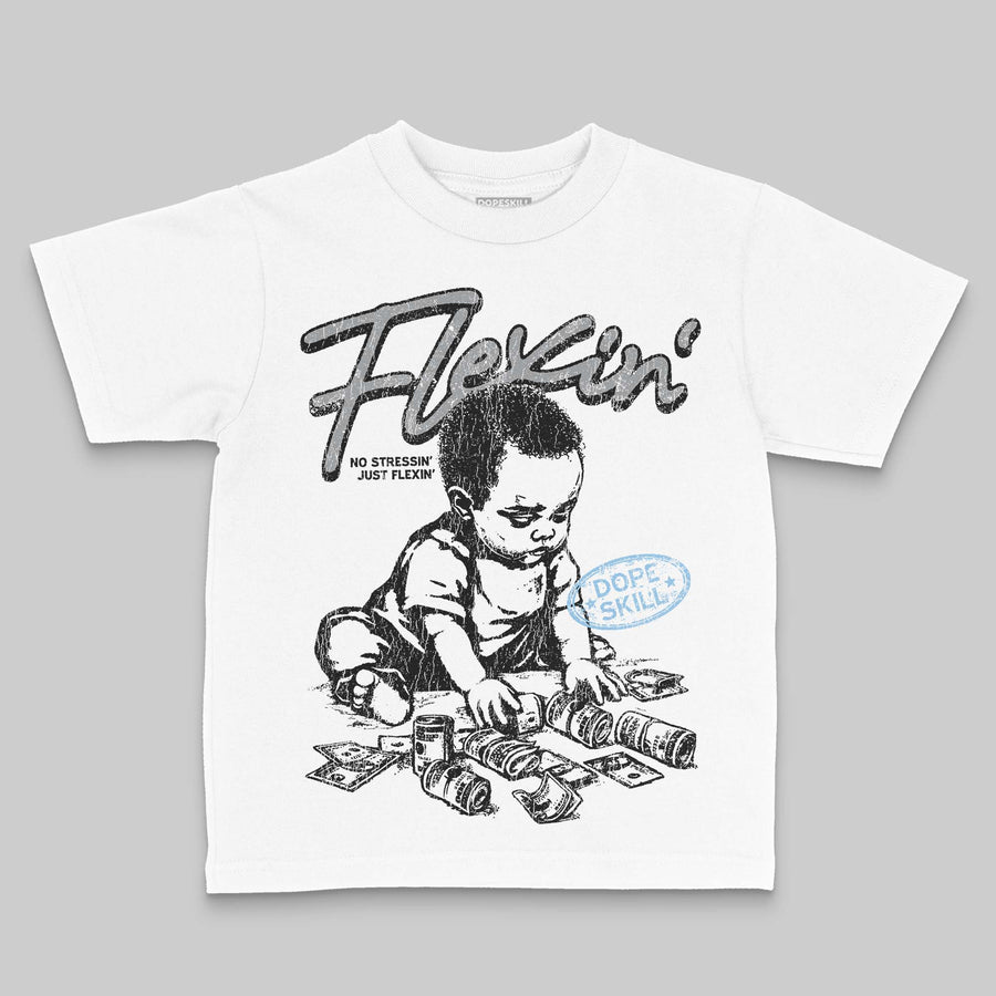 Wolf Grey 5s DopeSkill Toddler Kids T-shirt Flexin' Graphic