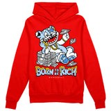 Cherry 11s DopeSkill Varsity Red Hoodie Sweatshirt Born To Be Rich Graphic