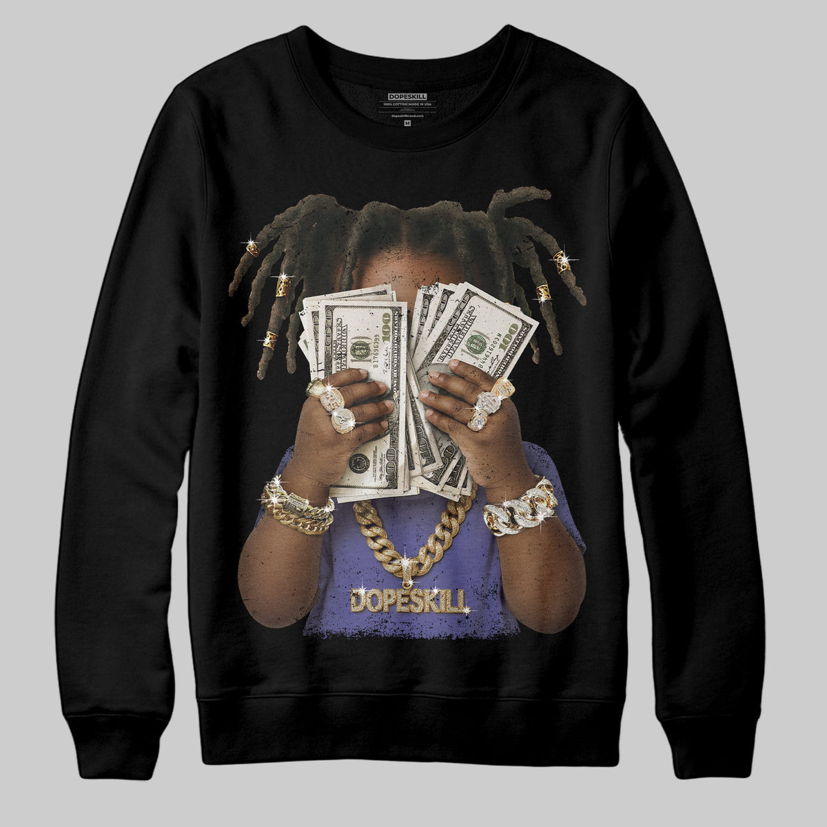 Lakers 4s DopeSkill Sweatshirt Rich Youth Graphic