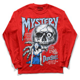 Cherry 11s DopeSkill Varsity Red Long Sleeve T-Shirt Mystery Ghostly Grasp Graphic