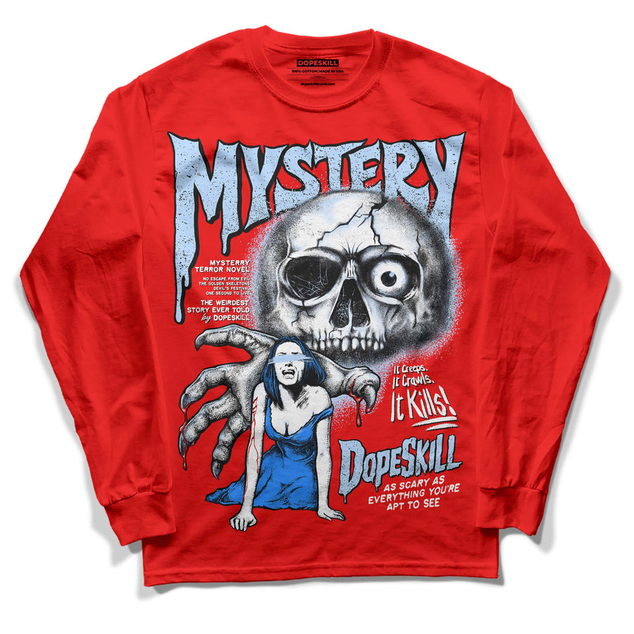 Cherry 11s DopeSkill Varsity Red Long Sleeve T-Shirt Mystery Ghostly Grasp Graphic