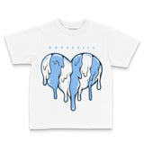 Powder Blue 9s DopeSkill Toddler Kids T-shirt Slime Drip Heart Graphic