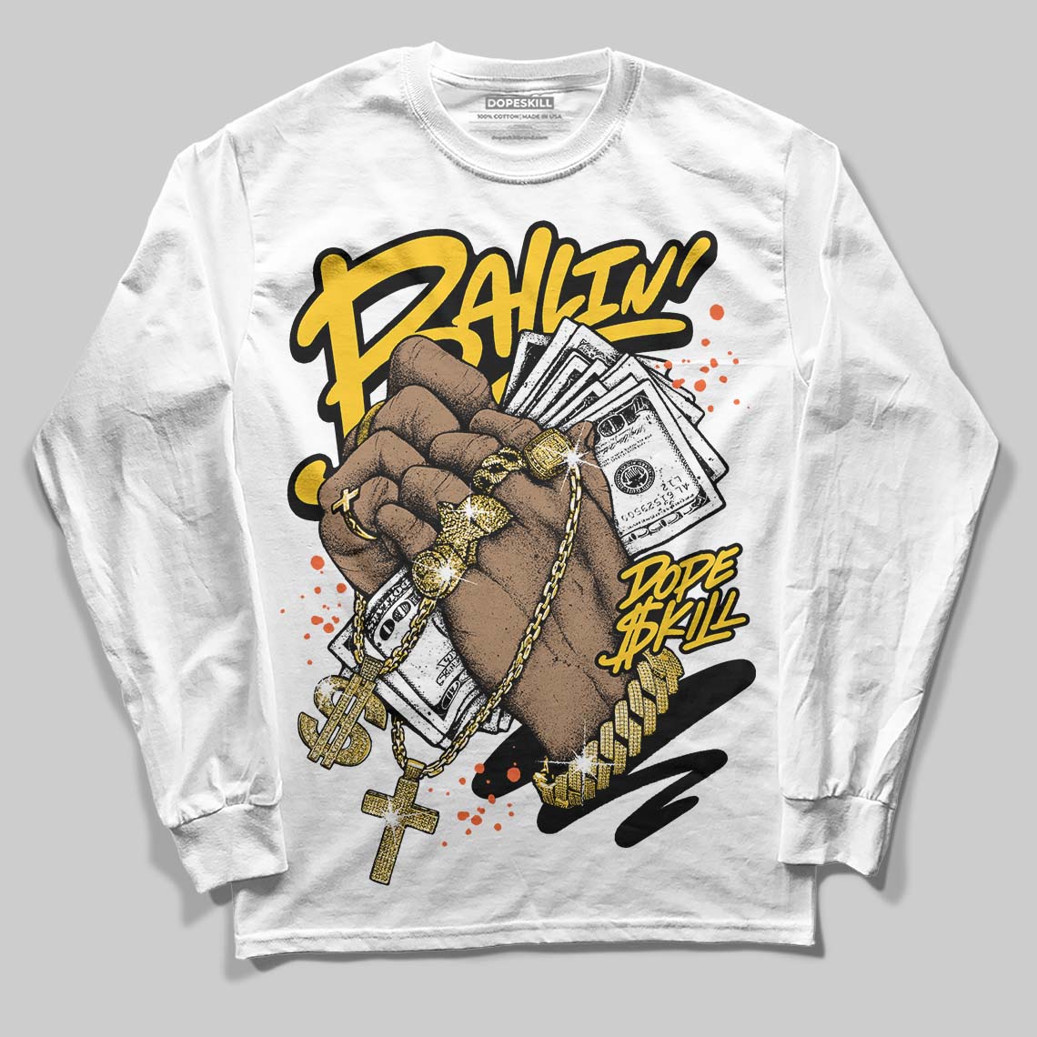 Yellow Collection DopeSkill Long Sleeve T-Shirt Always Ballin' Graphic