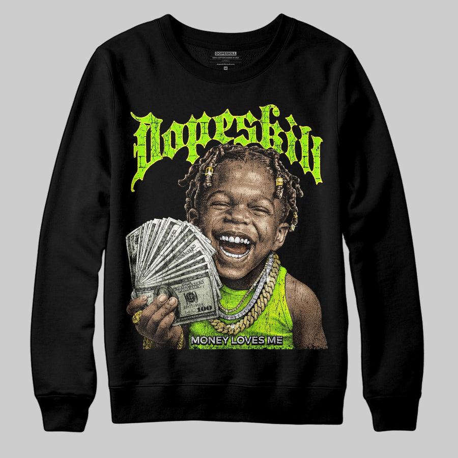 Neon Green 'Money Loves Me' DopeSkill Graphic Sweatshirt