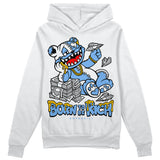 Powder Blue 9s DopeSkill Hoodie Sweatshirt Born To Be Rich Graphic