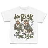 Medium Olive 3s DopeSkill Toddler Kids T-shirt No Risk No Story Graphic