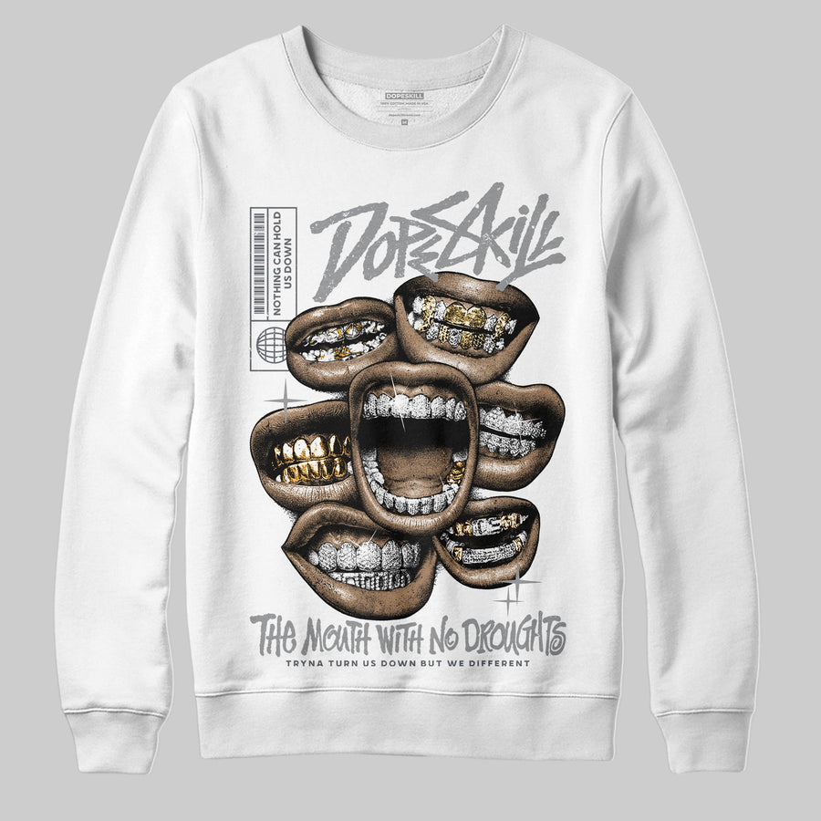 Wolf Grey 5s DopeSkill Sweatshirt The Mouth With No Droughts Graphic