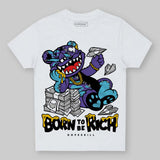 Aqua 8s DopeSkill Toddler Kids T-shirt Born To Be Rich Graphic