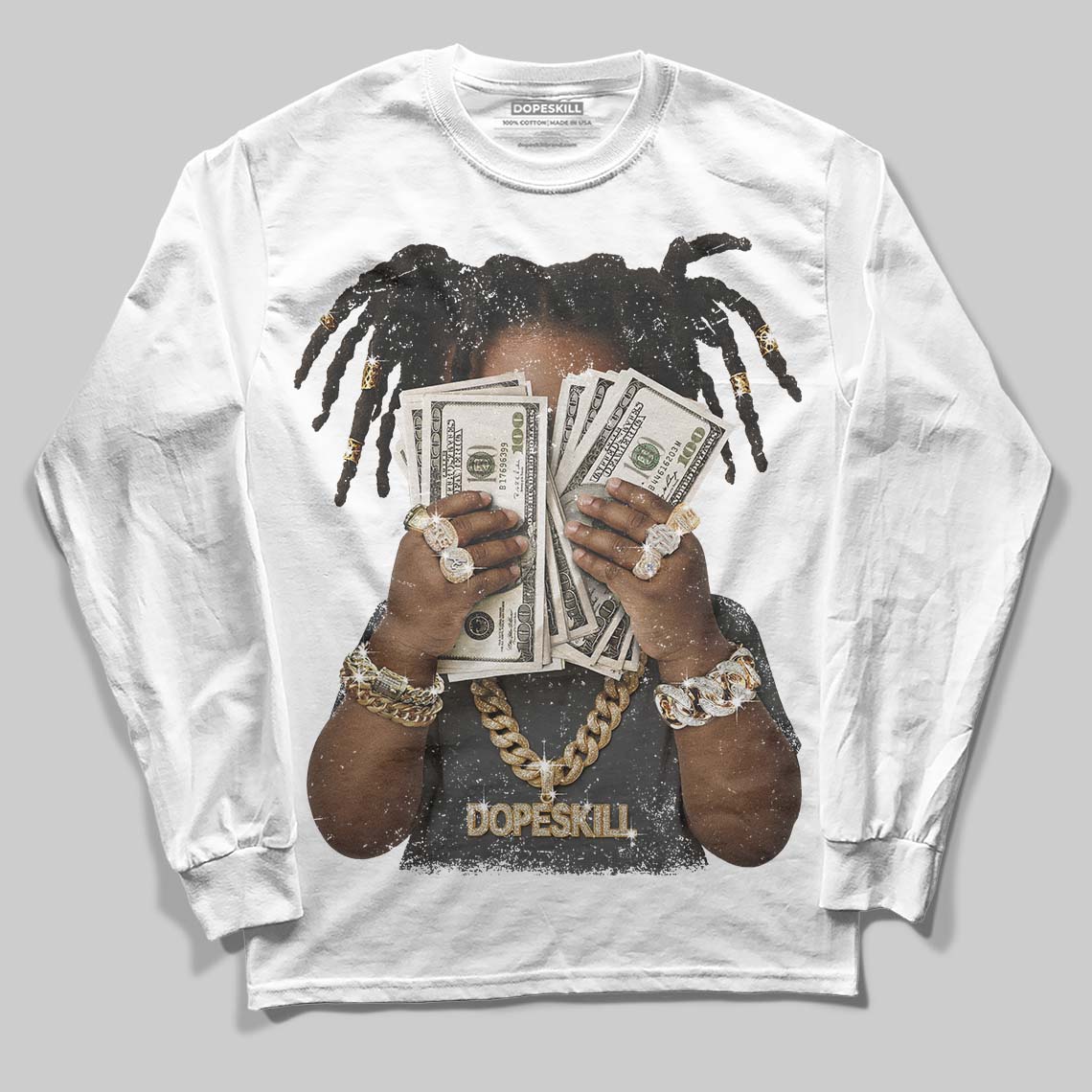Black Cat 4s DopeSkill Long Sleeve T-Shirt Rich Youth Graphic