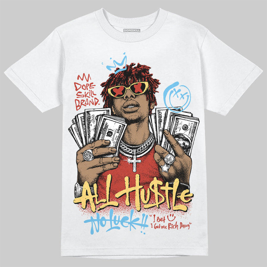 Black/White 'All Hustle No Luck' DopeSkill Graphic T-Shirt