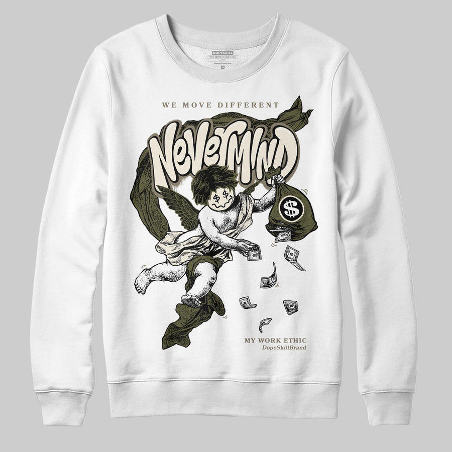 Medium Olive 3s DopeSkill Sweatshirt Nevermind Graphic