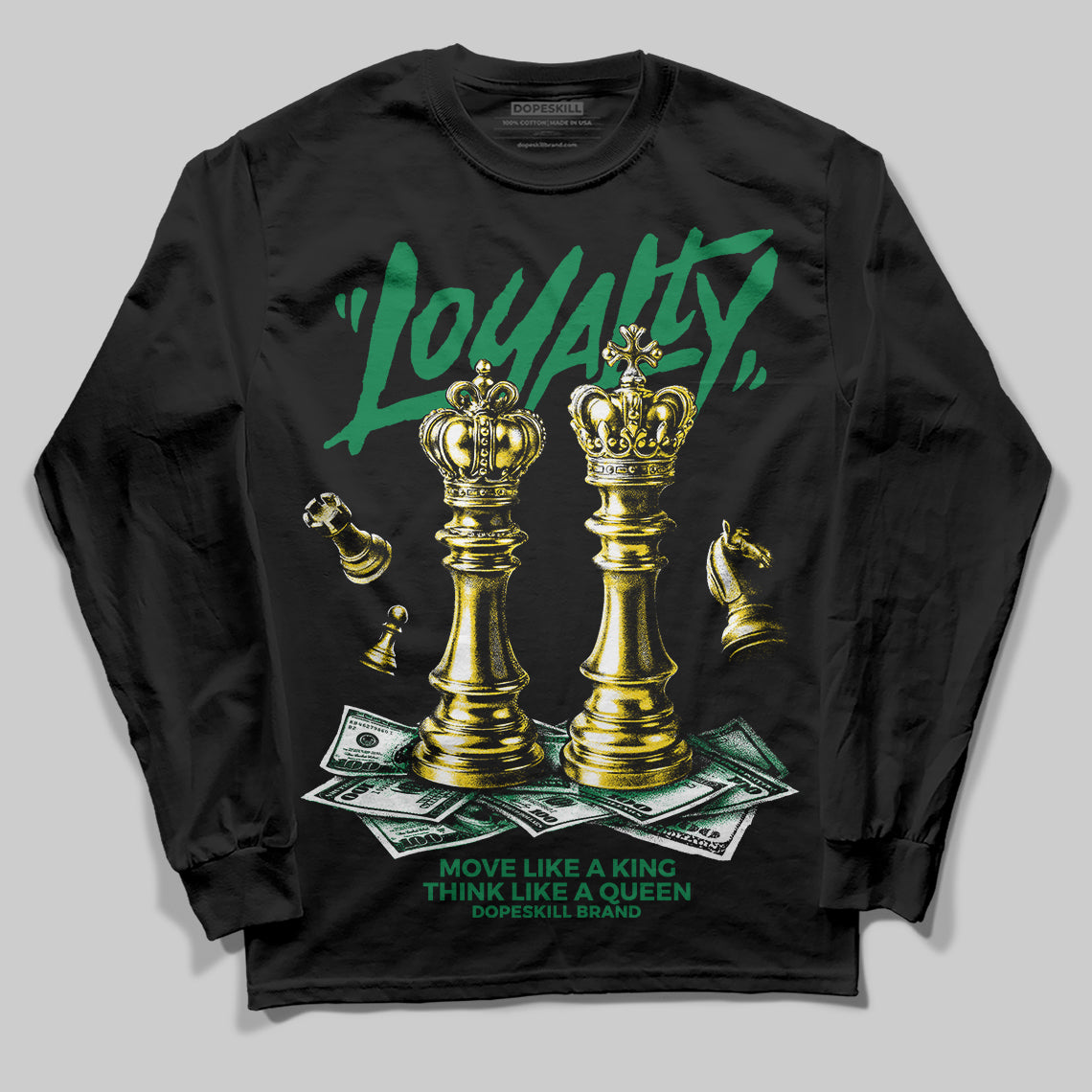 Green 'Loyalty' DopeSkill Graphic Long Sleeve T-Shirt