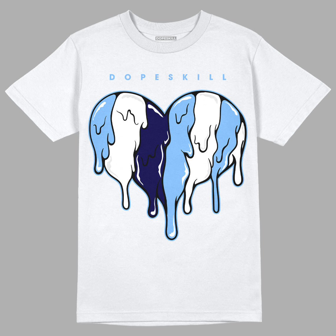 AJ 6 University Blue DopeSkill T-Shirt Slime Drip Heart Graphic