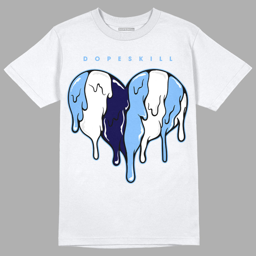 AJ 6 University Blue DopeSkill T-Shirt Slime Drip Heart Graphic