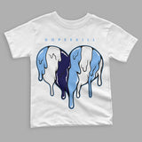 University Blue 6s DopeSkill Toddler Kids T-shirt Slime Drip Heart Graphic